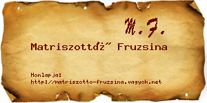 Matriszottó Fruzsina névjegykártya